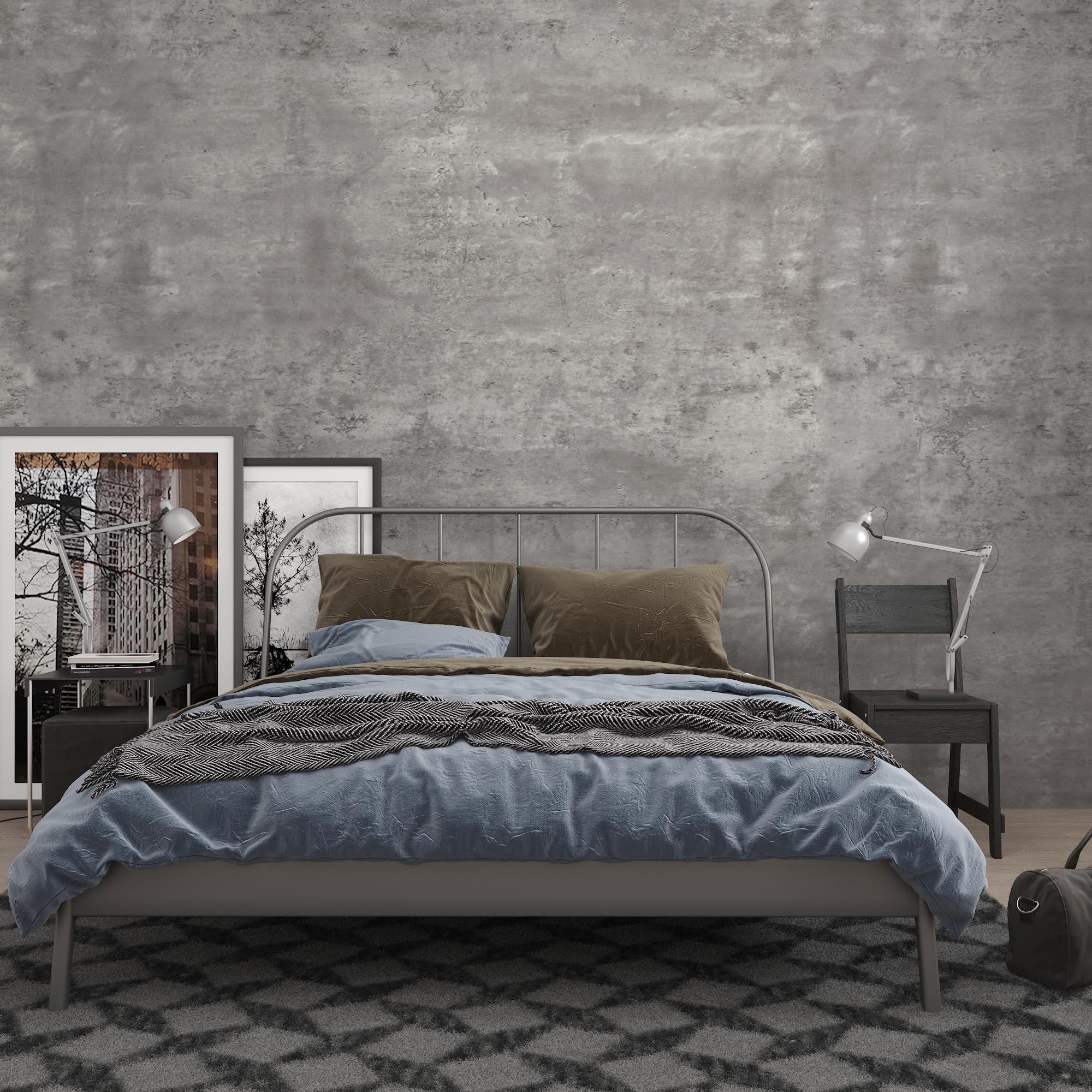 3yecao grey concrete wallpaper roll for durable, easy to install walls.