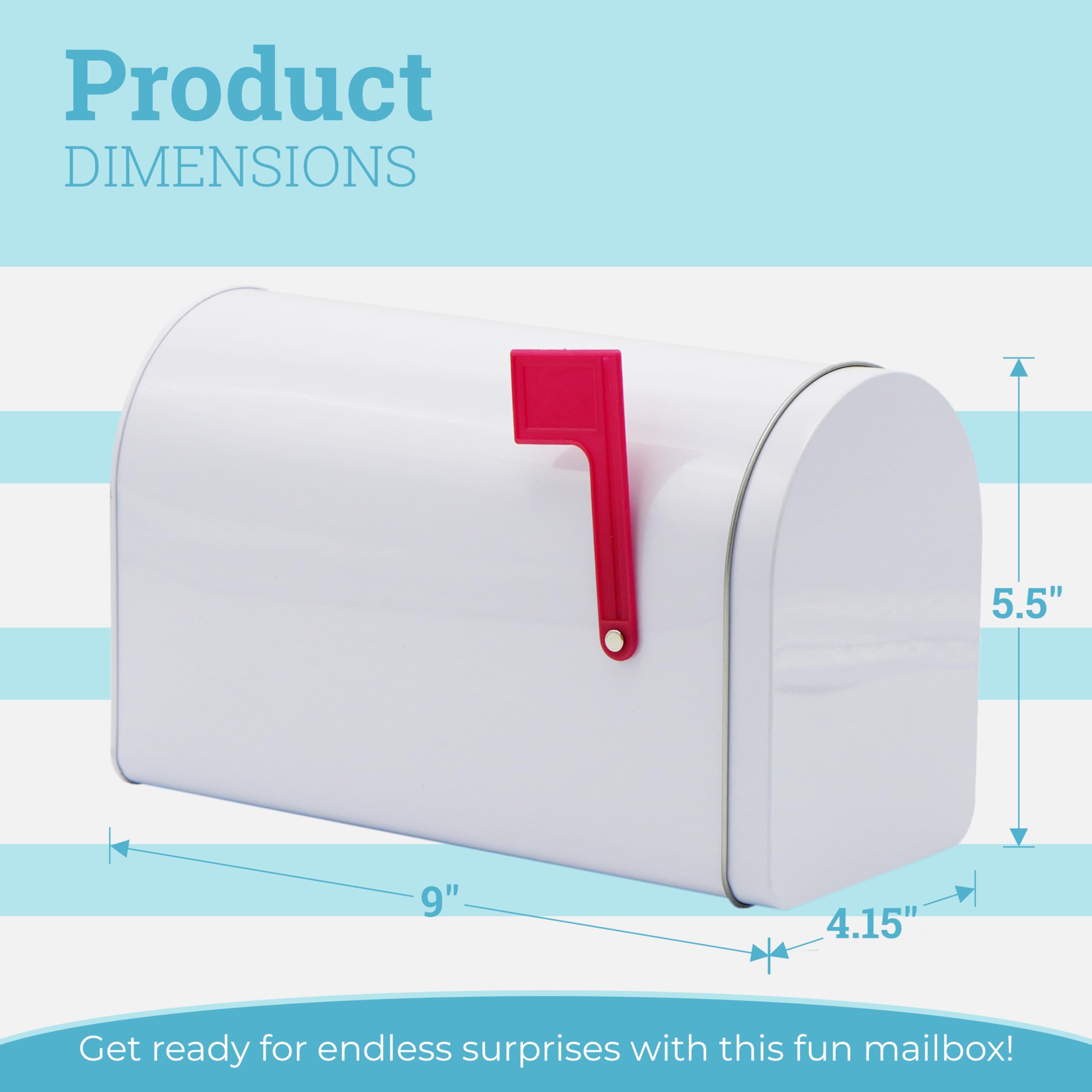 Close-up of the tinplate mailbox flag detail for interactive delivery