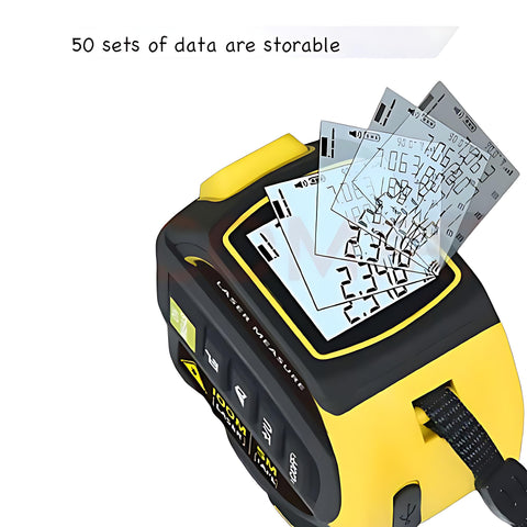 4-in-1 Digital Laser Tape Measure cross-line laser aligns layouts precisely.