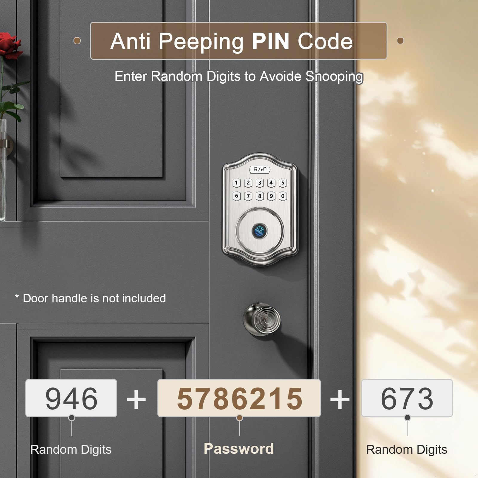 52HZ anti-peeping password feature protects entry privacy.