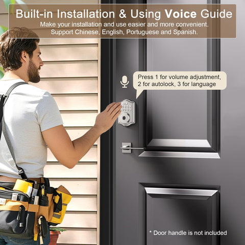 52HZ door lock backlit keypad demonstrates quick, code-based access.