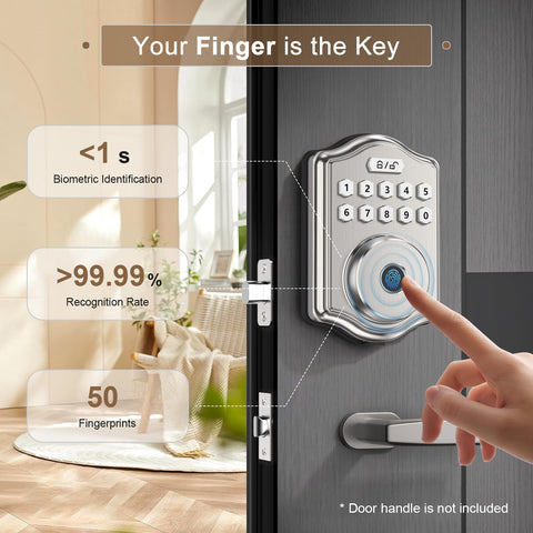 52HZ fingerprint sensor usage shows fast, convenient authentication.