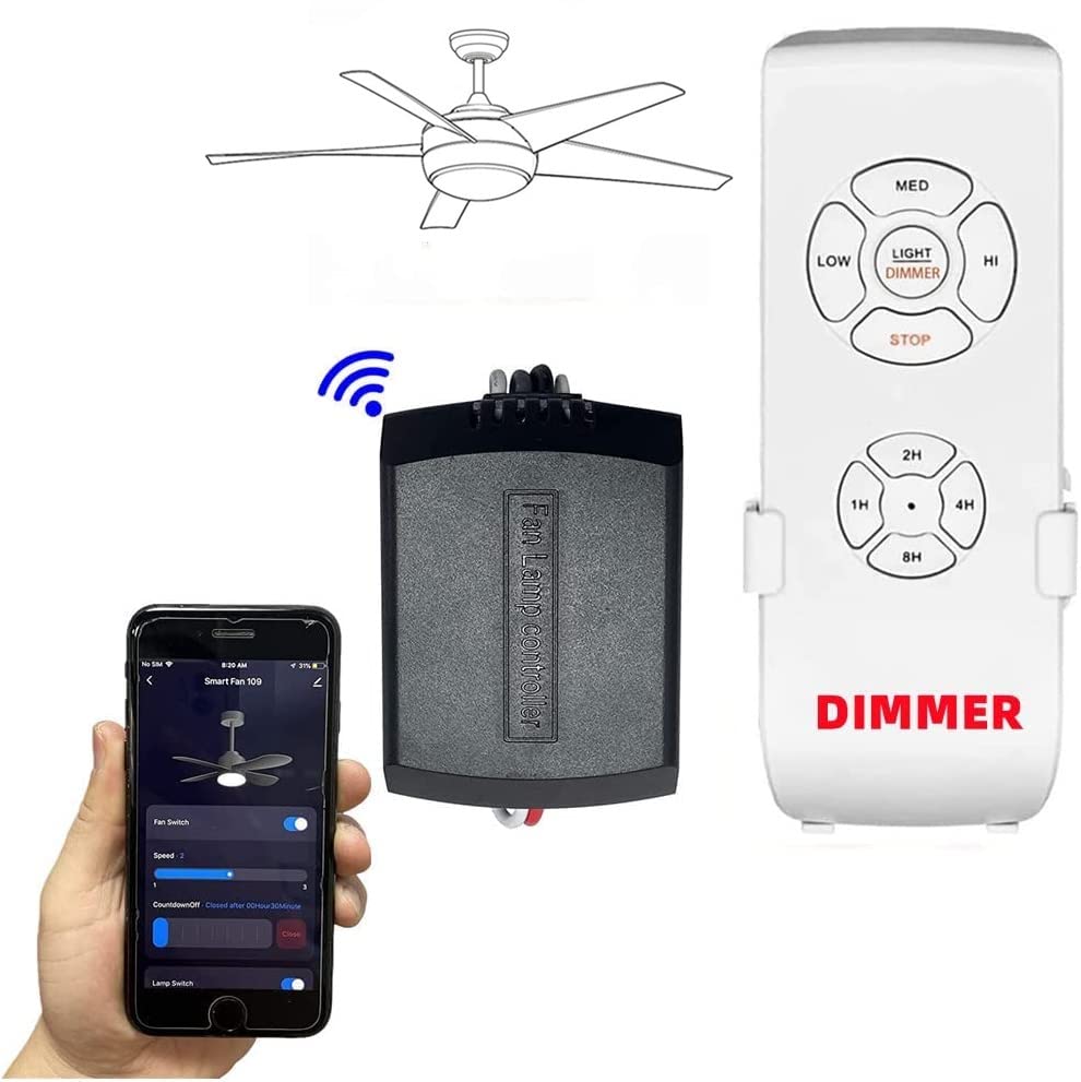 53T smart wifi ceiling fan remote, front view for quick setup and instant control.