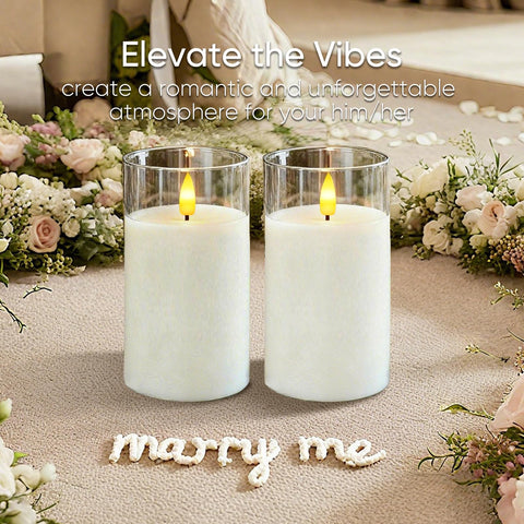 5plots D3 x H6 glass pillar candles add elegant height to tables.