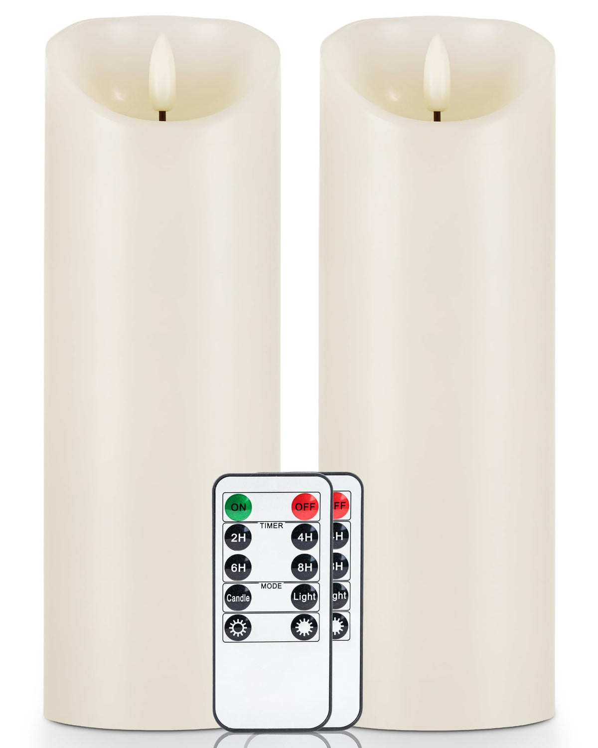 5plots ivory flameless candle with 3D flame for cozy ambient lighting