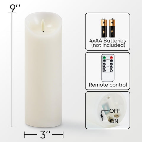5plots packaging includes two ivory candles and remotes