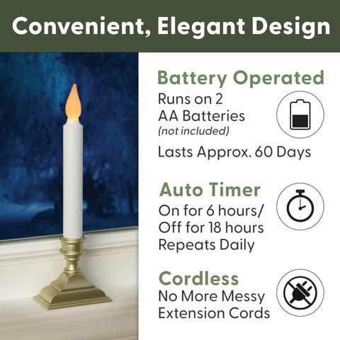 612 Vermont 9.75-inch candles fit small sills for decorative elevation