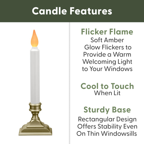 612 Vermont automatic timer window candles ensure daily, hands-off glow