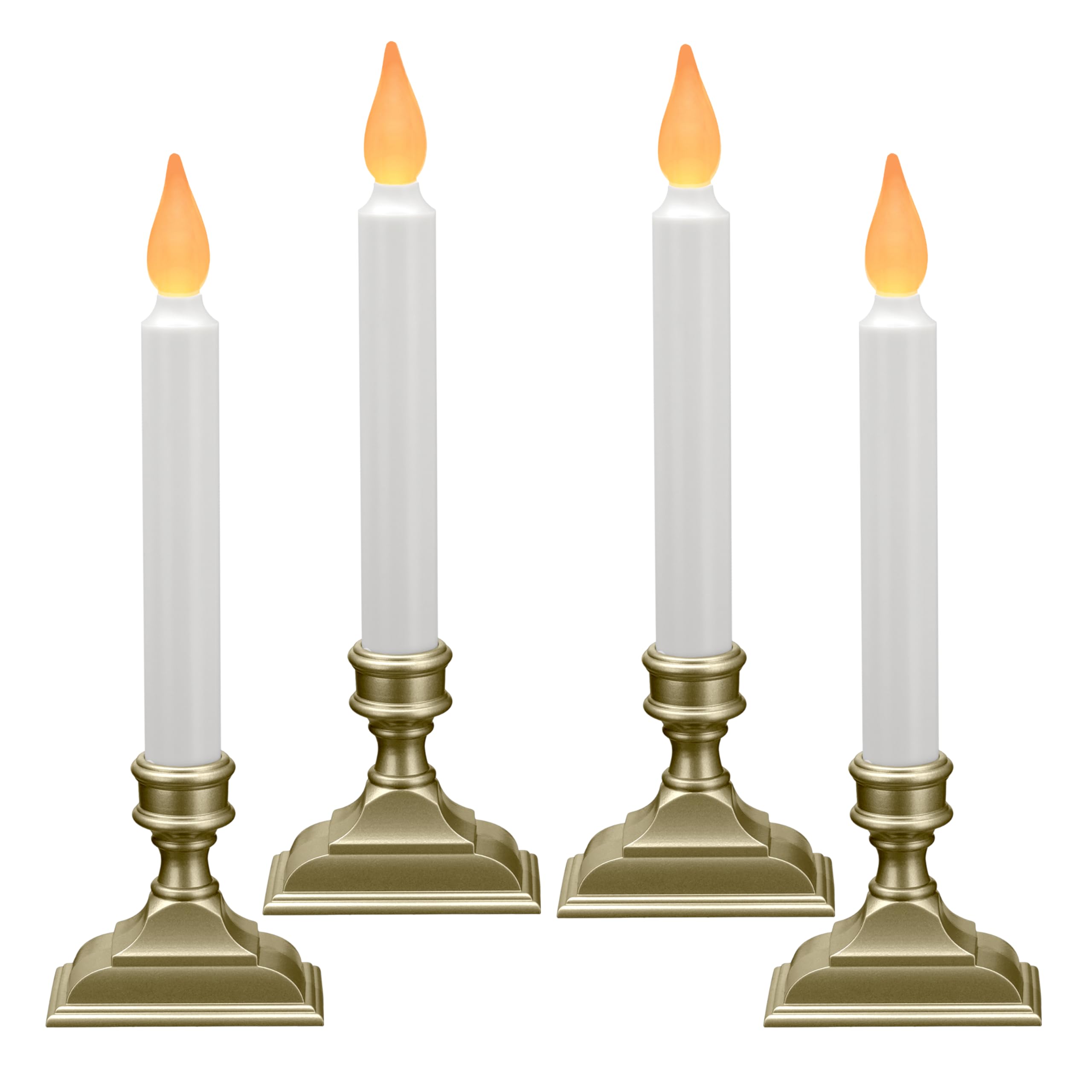 612 Vermont battery-operated LED window candles with flickering amber flame create warm ambience