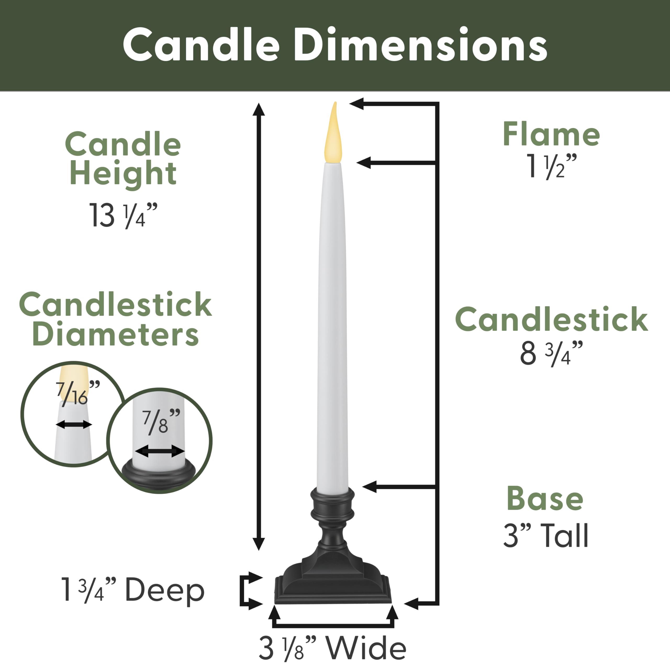 612 Vermont three AA batteries power the candles for up to 70 days.