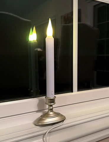 612 Vermont LED window candle measures 11 1/8 inches tall for windowsills.