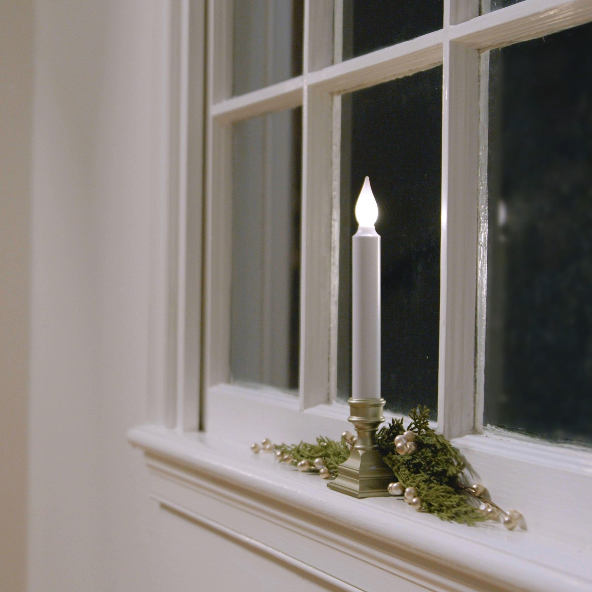 612 Vermont pewter candle base design for stable window display.