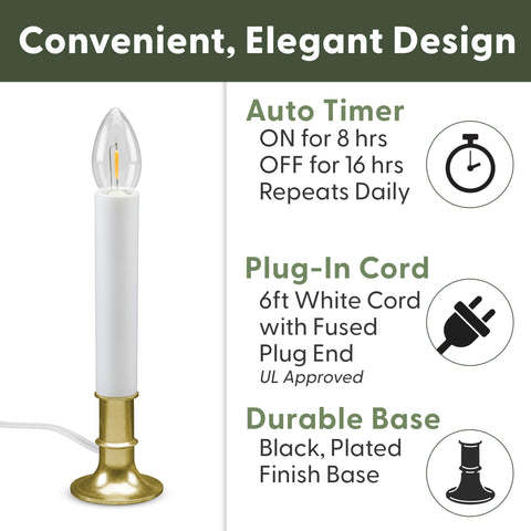 Timer function lets lights glow eight hours daily without manual switches.