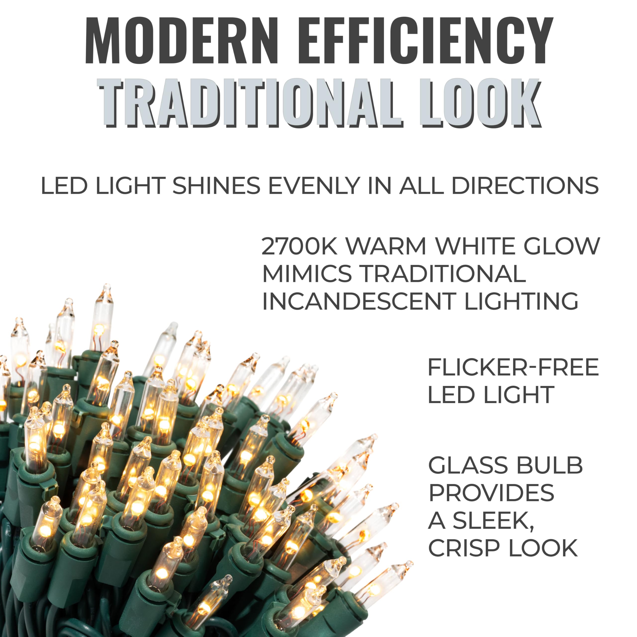 612 Vermont warm-white clear glass bulbs deliver crisp LED warmth for trees.
