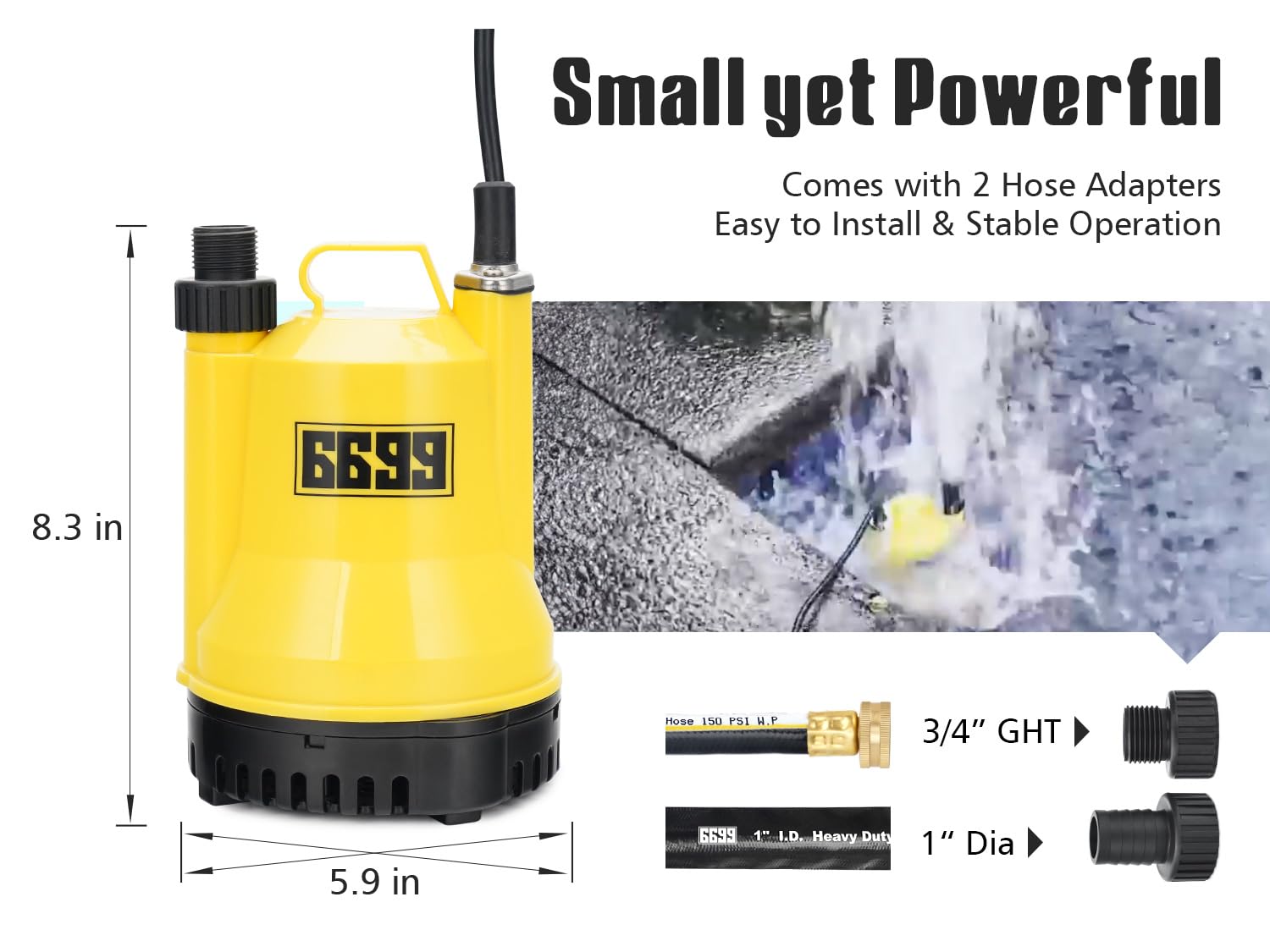 6699 dewatering pump for basement and sump use