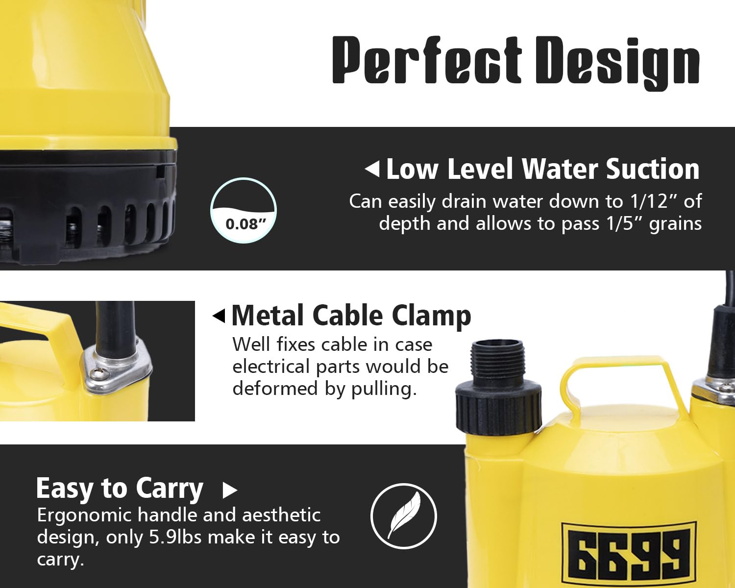 6699 hi-impact plastic body ensures lasting durability