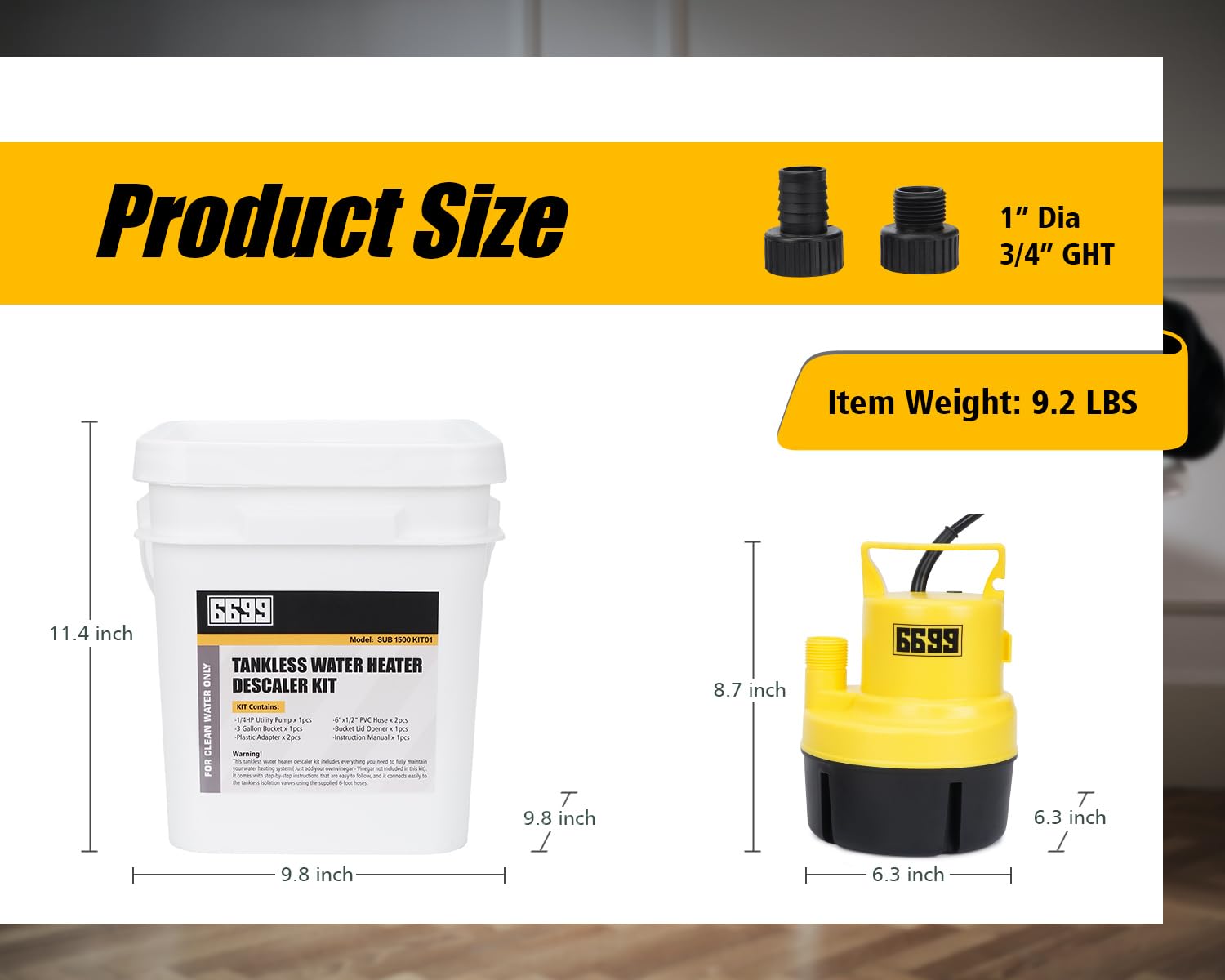 6699 kit ready for safe, tools-free flush of tankless heater