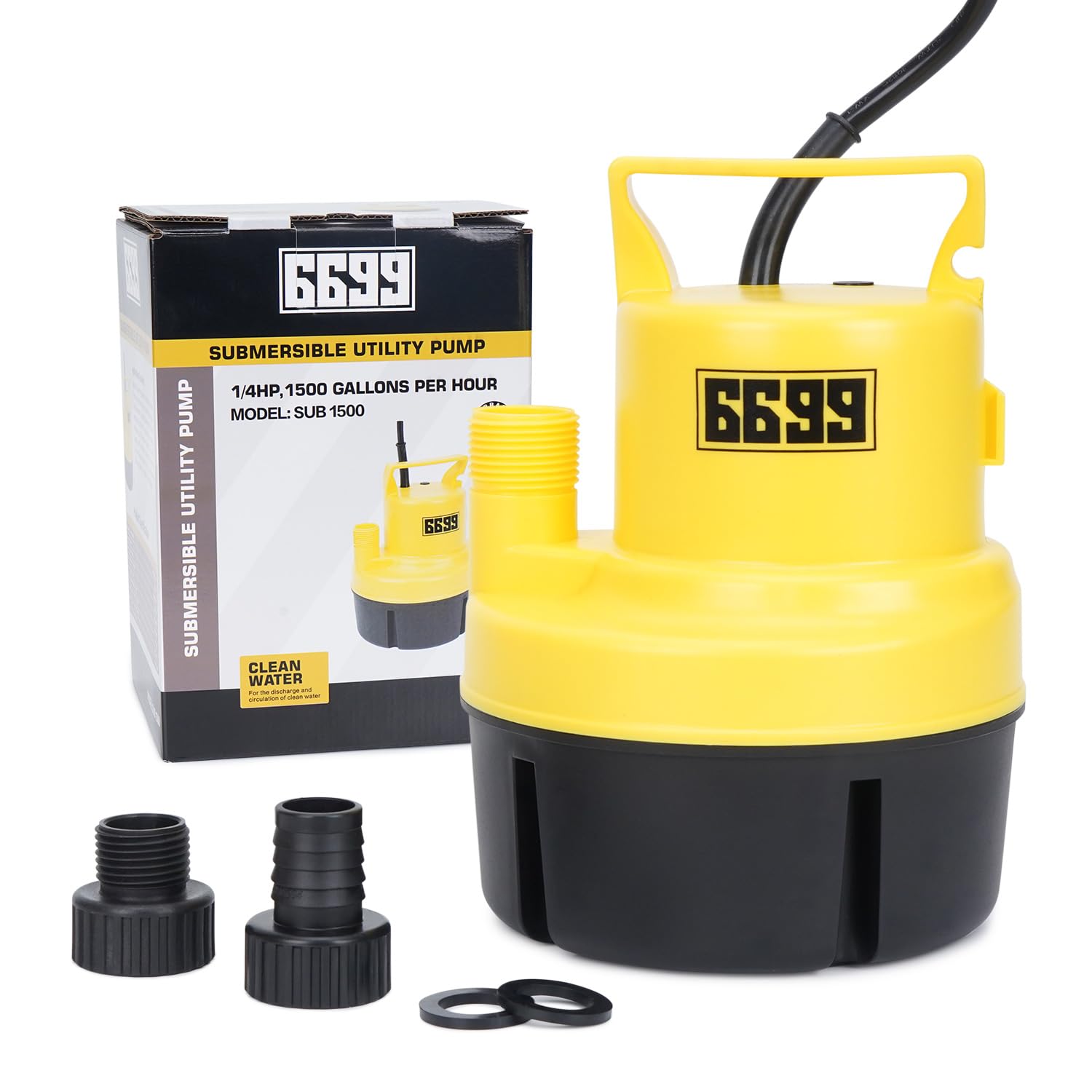 6699 submersible sump pump with a 10-foot cord for flexible setup and drainage