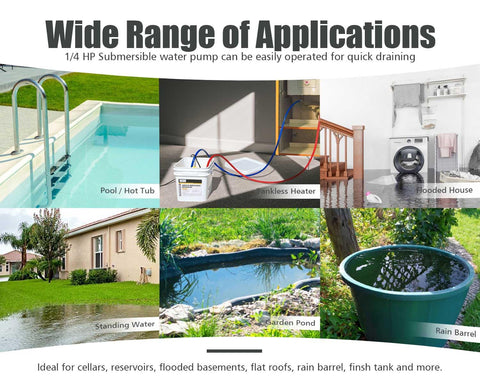 6699 sump pump in use draining a pool for quick water removal