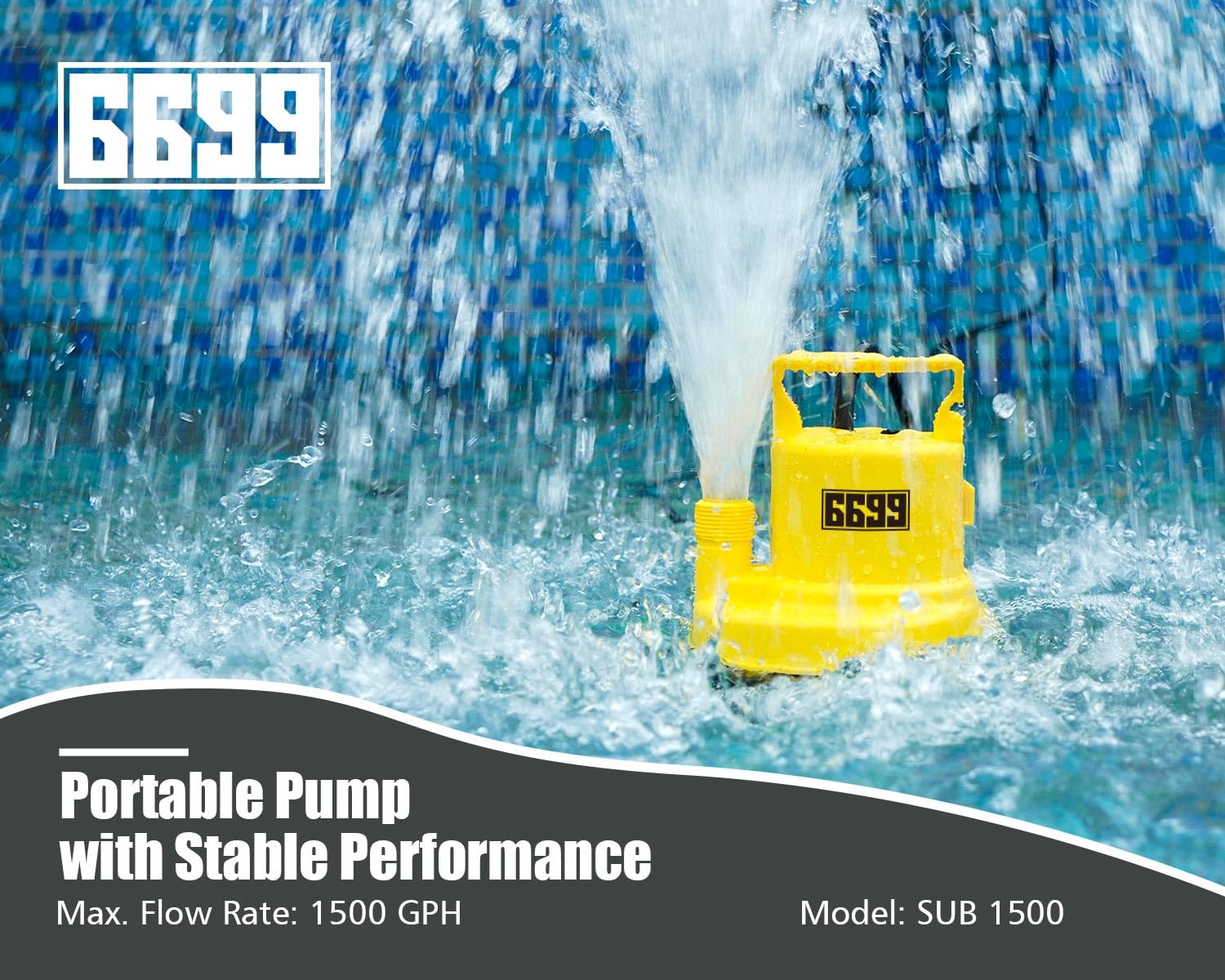 6699 sump pump featuring a thermoplastic shell for corrosion resistance and quiet operation