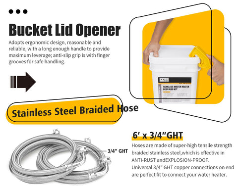 6699 Tankless Flush Kit 3-gallon bucket for cleaning prep