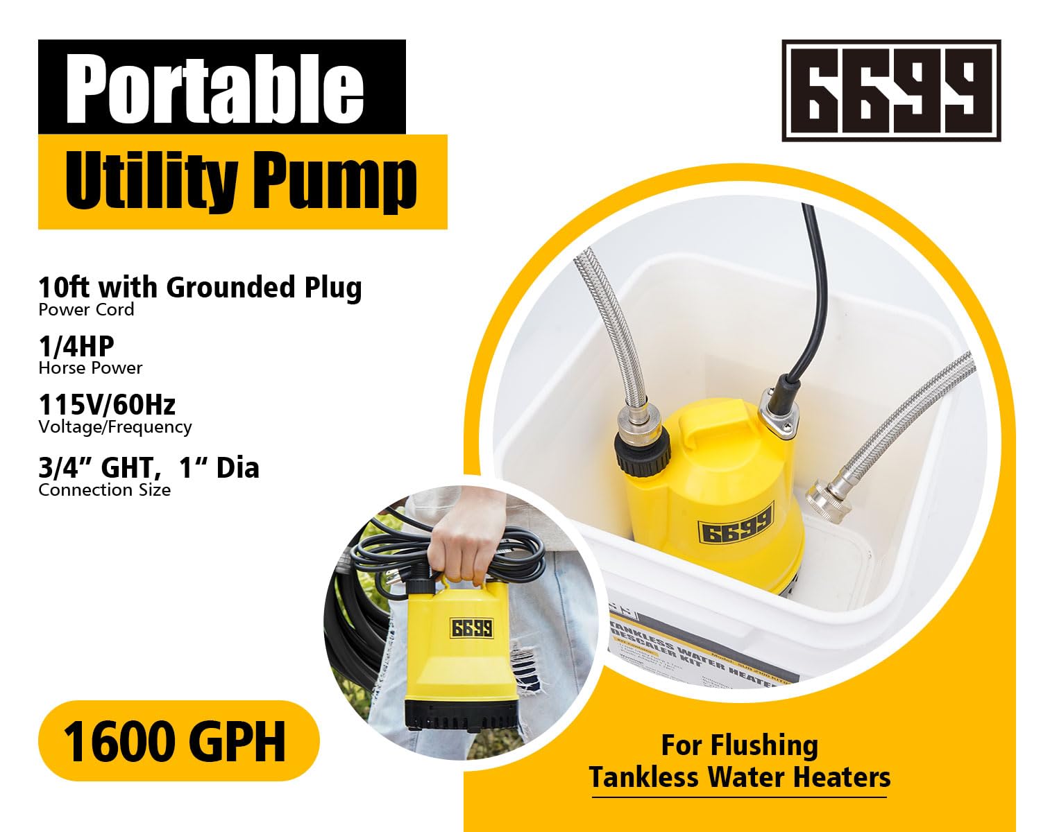 6699 Tankless Flush Kit hoses for durable, rust-resistant flushing