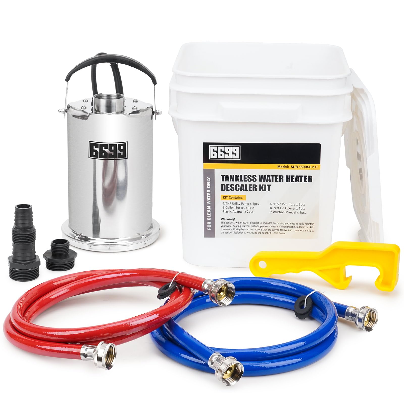 6699 tankless flushing kit with pump and hoses for easy tankless heater maintenance.