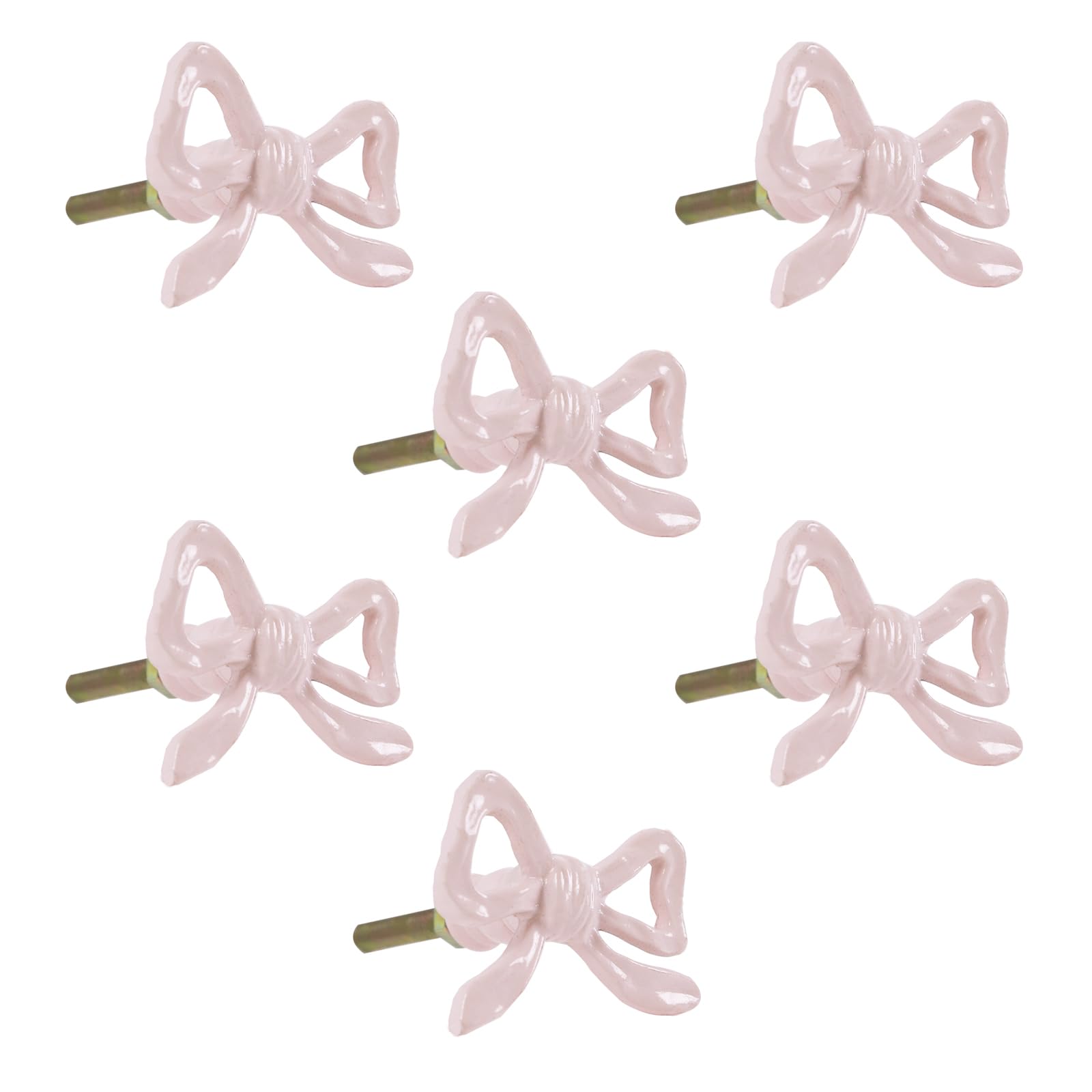 6 Funpop pink bow drawer knob front view for chic cabinet upgrade