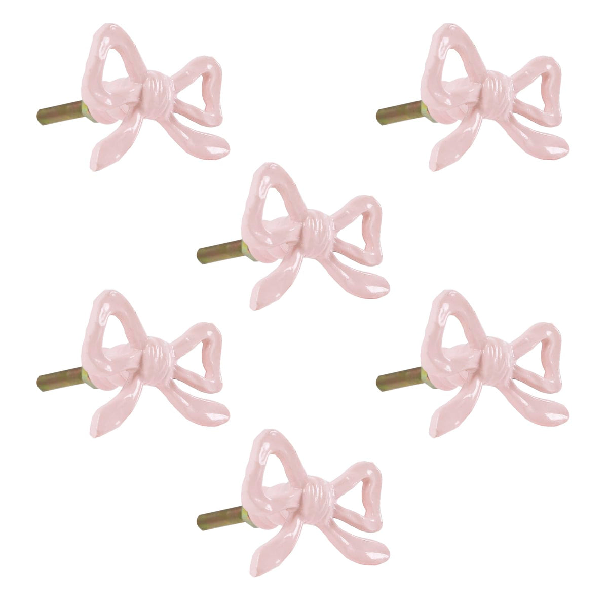 6 Funpop pink bow drawer knob front view for chic cabinet upgrade