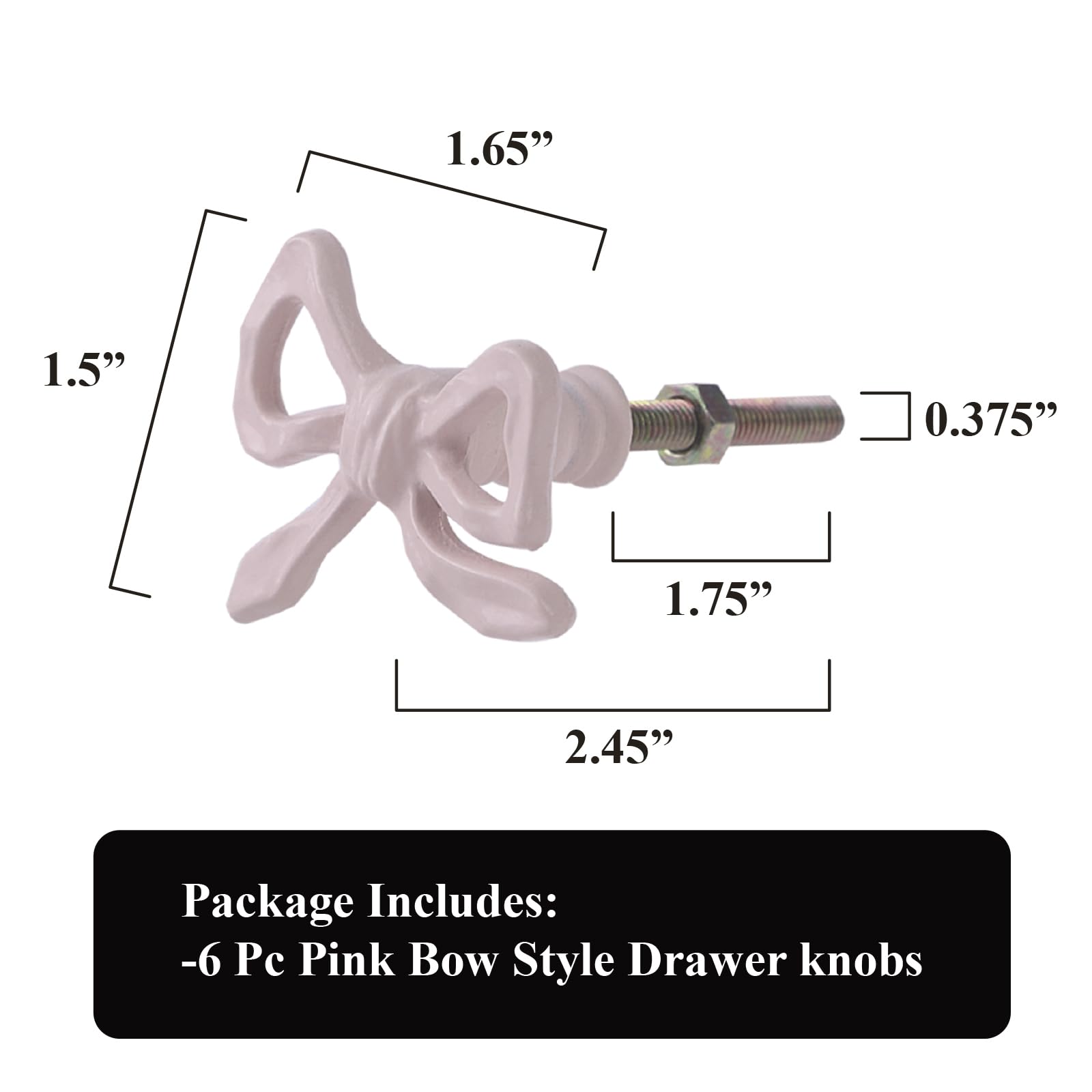6 Funpop pink bow knob close-up metal highlights durable construction