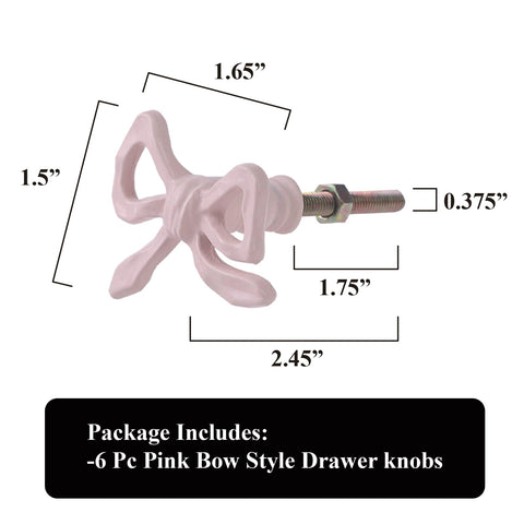 6 Funpop pink bow knob close-up metal highlights durable construction