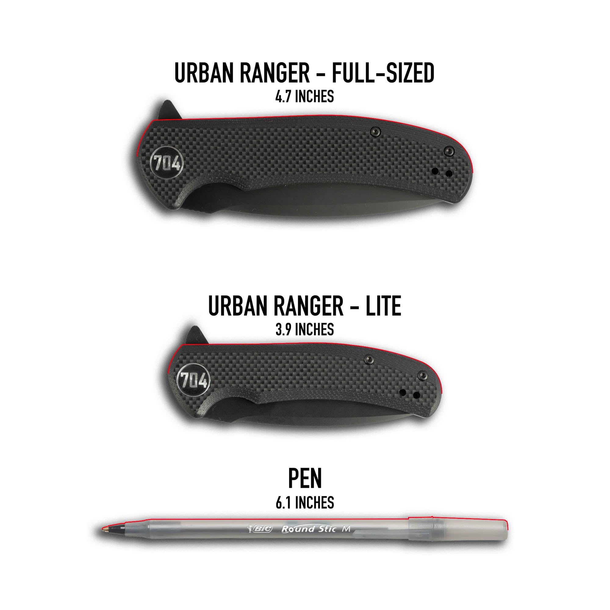 704 Gear Urban Ranger D2 steel blade close-up showing rugged edge.
