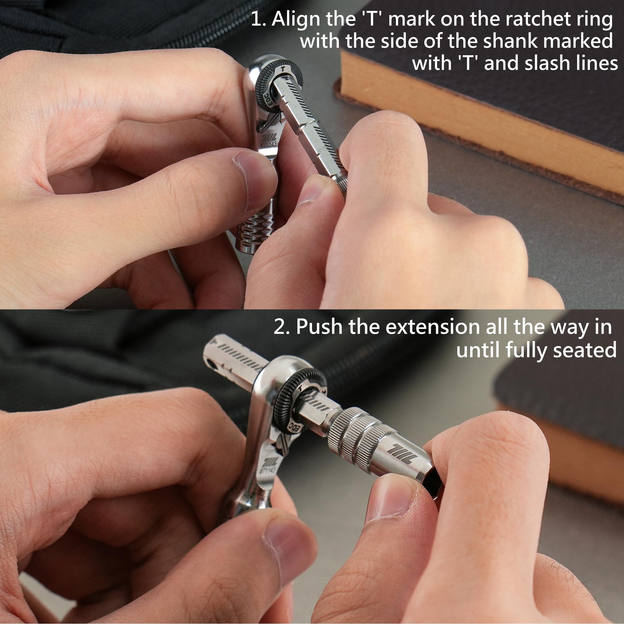 711L stainless steel with knurled grip stays secure even with gloves.