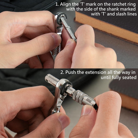 711L stainless steel with knurled grip stays secure even with gloves.