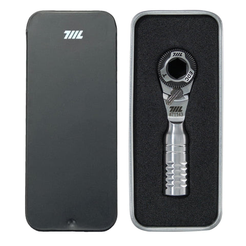 711L Mini Ratchet Wrench TG held in hand showing compact palm-size design for tight spaces