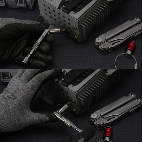Ergonomic pen grip plus fold-out L-handle ensures comfortable control.