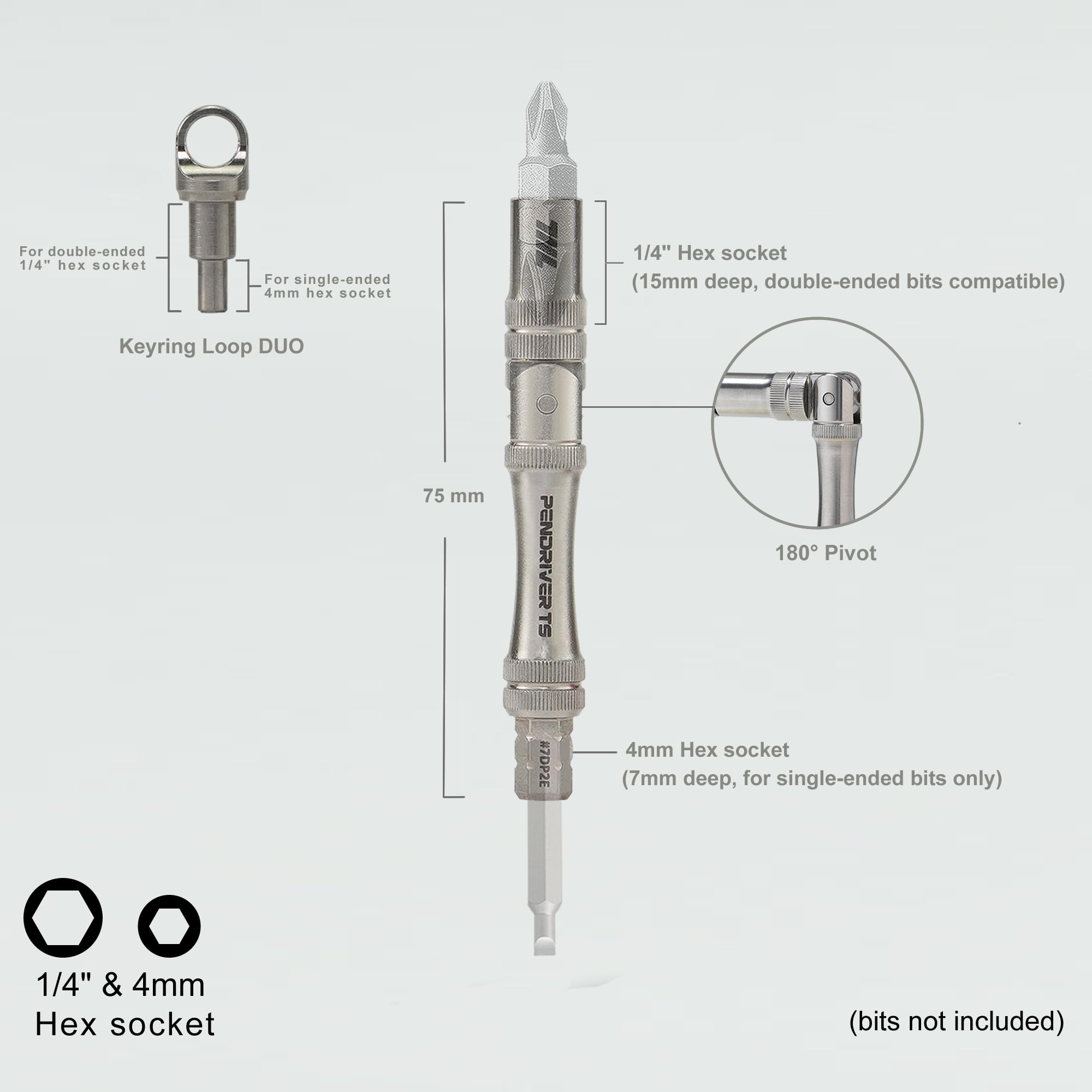 Compact Pen Driver TS in hand-grip mode for quick finger-twist tasks.