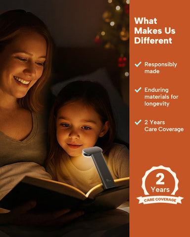 86lux bedtime reading scene highlighting its use in dim-room conditions