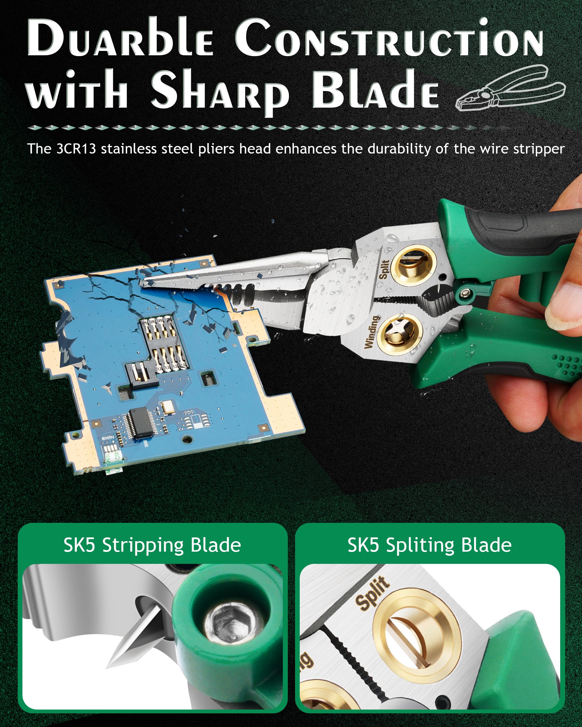 8 In 1 Wire Strippers up to 25 mm² cape cable capacity