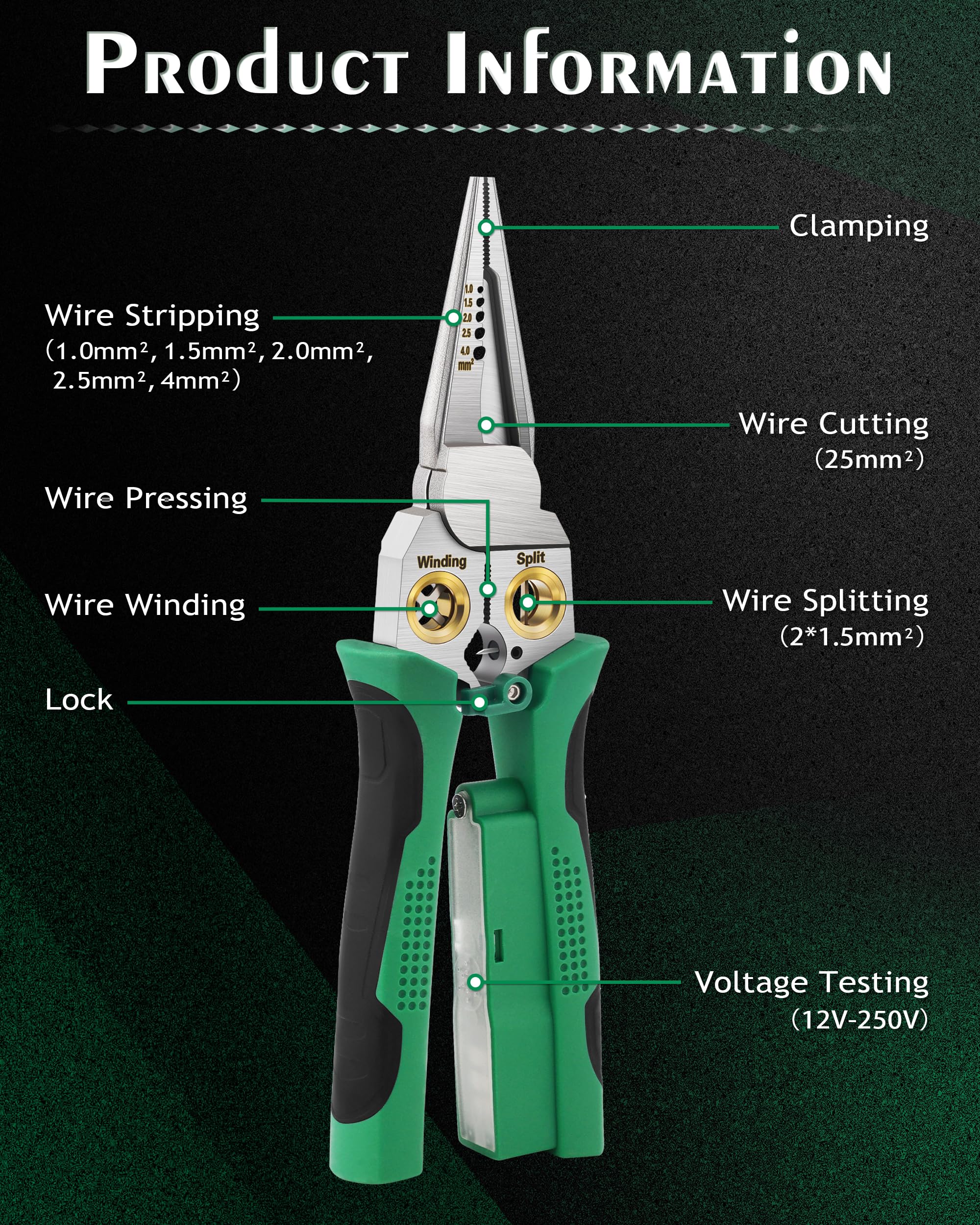 8 In 1 Wire Strippers twist function helps tidy wire ends