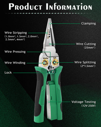 8 In 1 Wire Strippers twist function helps tidy wire ends