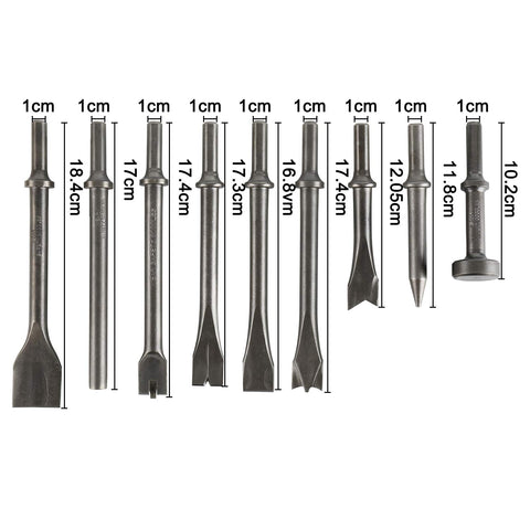 8MILELAKE nine-piece air hammer chisels versatile for masonry work