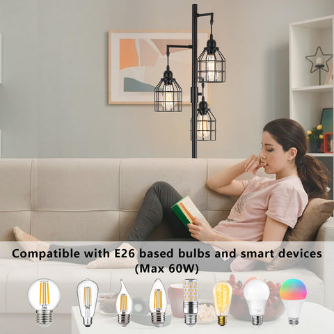 9MMML Floor Lamp led-bulbs-included offers ready-to-use warm lighting.