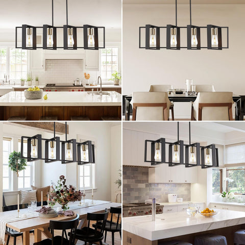 9MMML 35.4-inch length kitchen island light over a spacious counter.