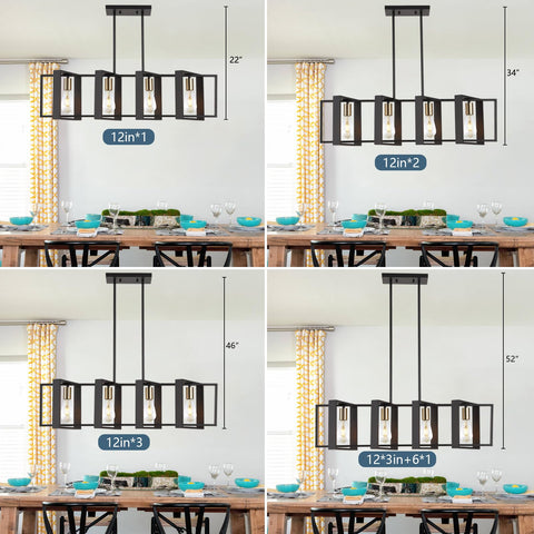 9MMML wood and metal pendant in a dark finish for rustic-modern appeal.
