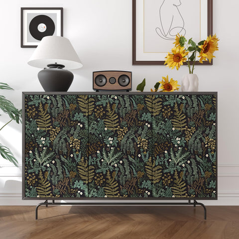 Laatse green golden fern leaf pattern close-up shows vivid detail for stylish accents