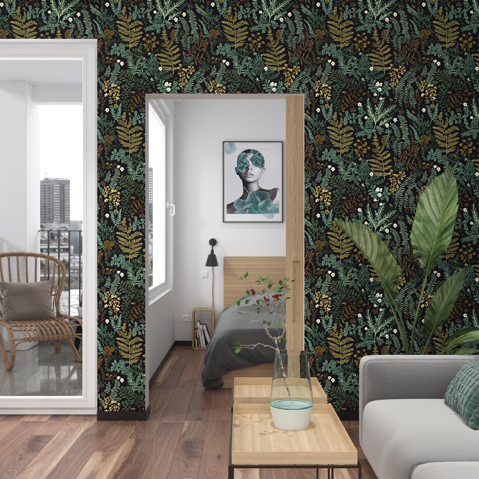 Laatse vintage jungle wallpaper creates warm, natural ambience