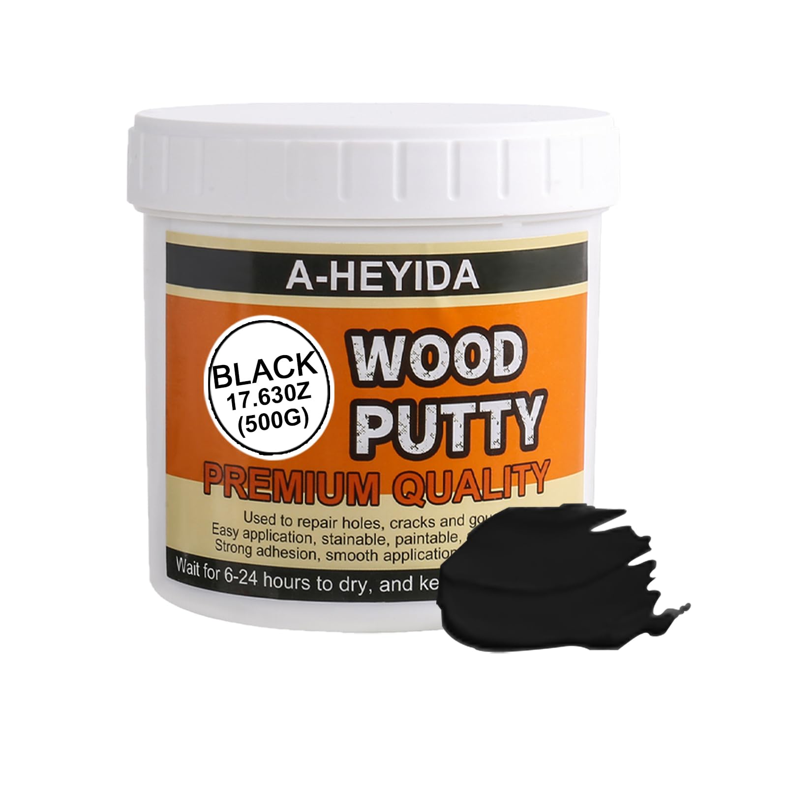 A-HEYIDA black wood filler kit package for easy furniture crack repairs.