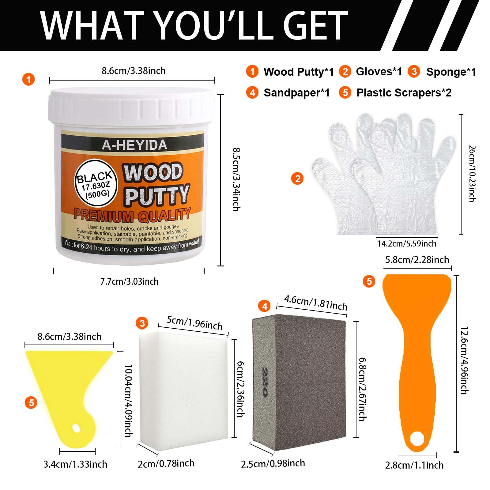 A-HEYIDA gloves sponge sandpaper pack aids safe, smooth repairs.