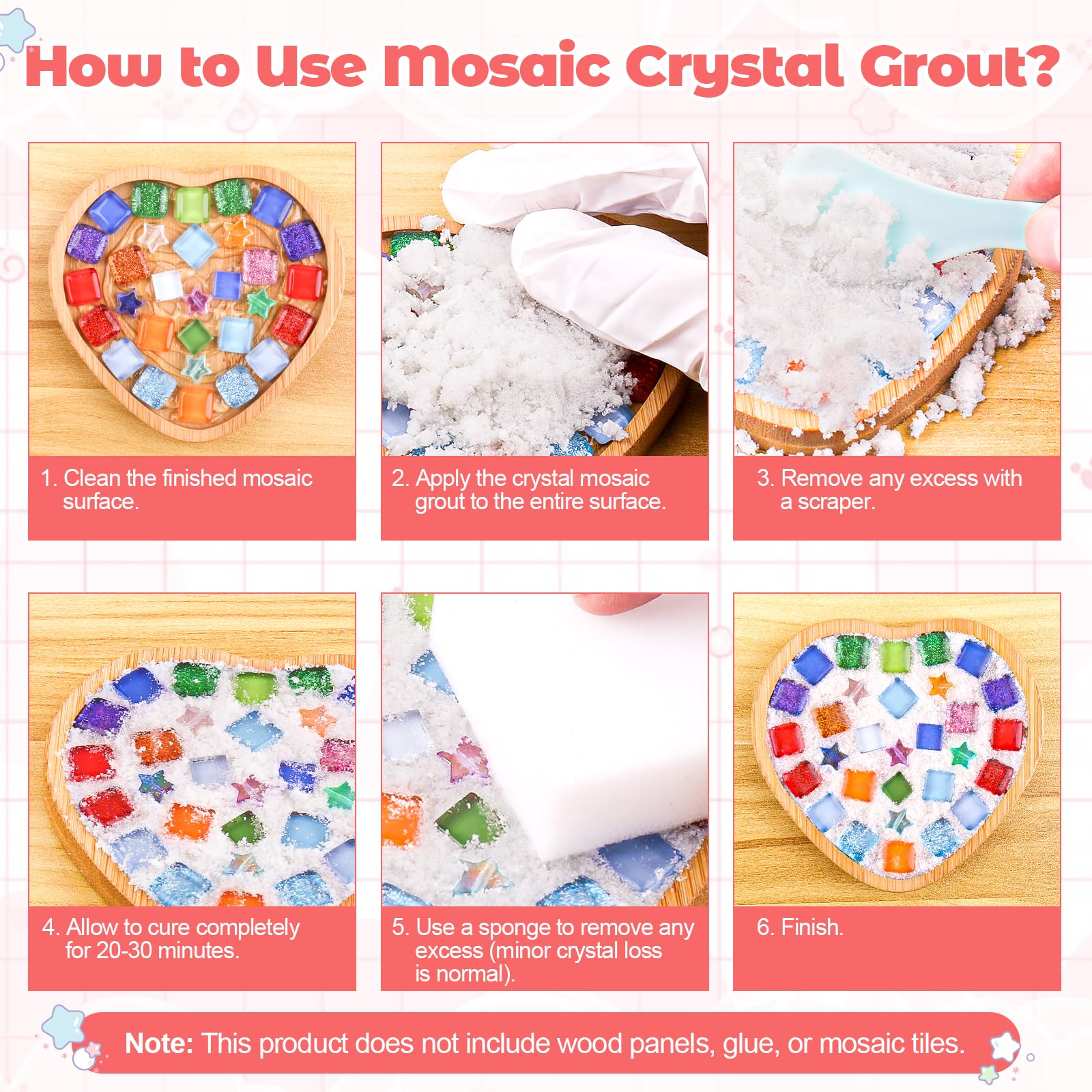 A-HEYIDA Mosaic Grout dry-quick finish dries quickly and remains durable